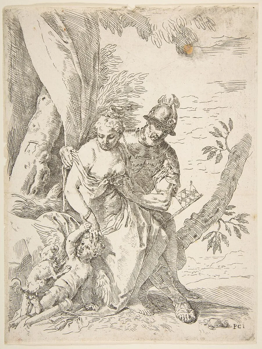 Mars, Venus, and Cupid — Simone Cantarini|Paolo Veronese (Paolo Caliari)