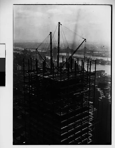 [Chrysler Building Construction Site, From Roof of Chanin Building, New York City]