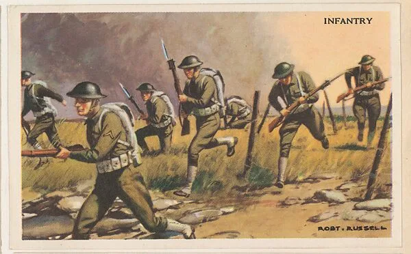 Infantry, bakery card from the National Defense series (D59), issued by Bell Bakeries, Inc. — Bell Bakeries, Inc.