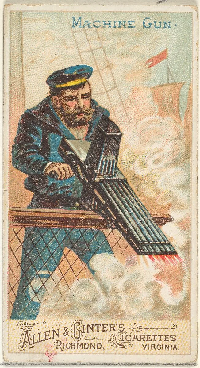 Machine Gun, from the Arms of All Nations series (N3) for Allen & Ginter Cigarettes Brands — Allen & Ginter