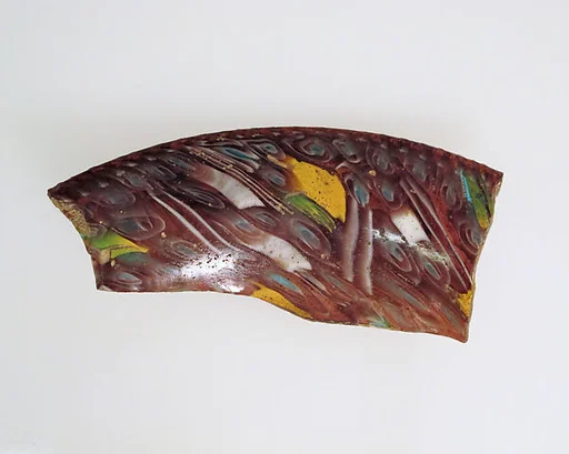 Glass mosaic dish fragment