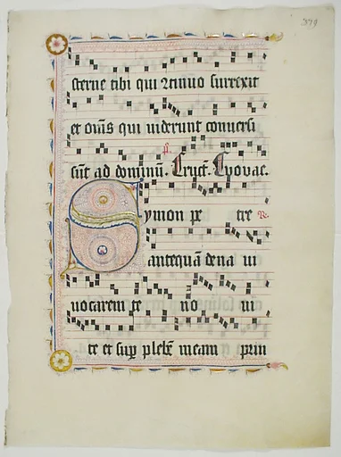 Manuscript Leaf with Initial S, from an Antiphonary