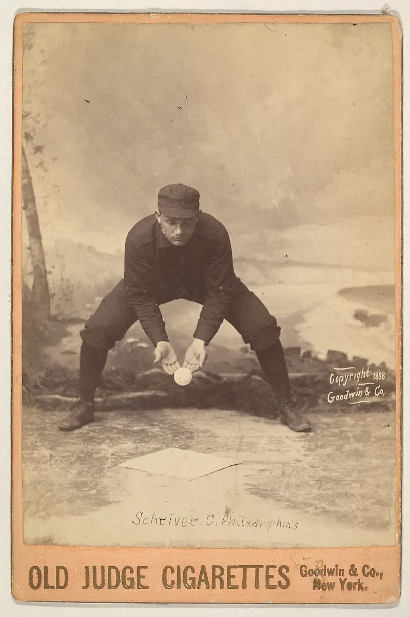 Schriver, Catcher, Philadelphia, from the series Old Judge Cigarettes — Goodwin & Company