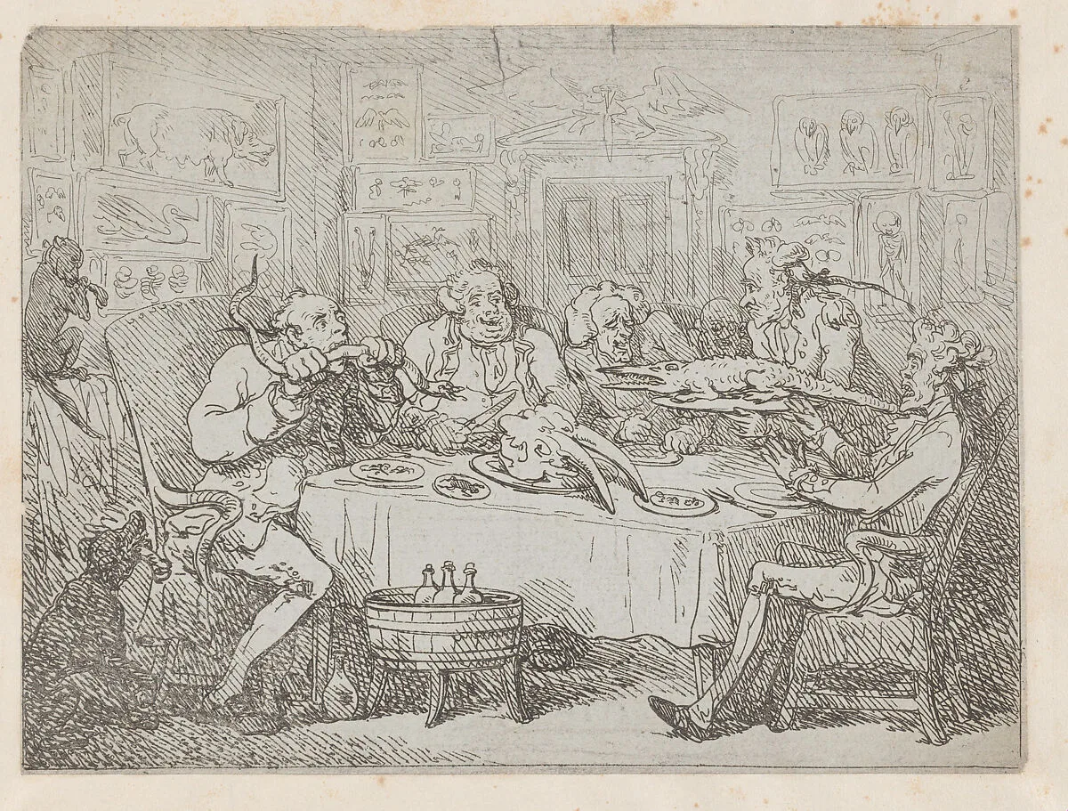 The Banquet Scene: a Repast of the Acclimitative Order (Peter's Prophesy, or the President and the Poet) — John Wolcot|Thomas Rowlandson|George Kearsley