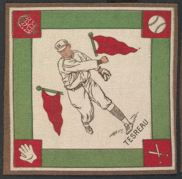 Jeff Tesreau, New York, National League from Baseball Players Felt Blanket series (B18) — Unknown
