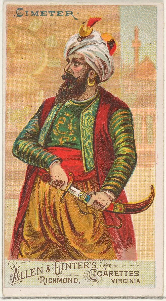 Cimeter, from the Arms of All Nations series (N3) for Allen & Ginter Cigarettes Brands — Allen & Ginter