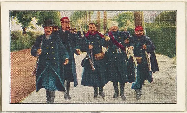 Card No. 168, Wounded Fall Back from Defense of Antwerp, from the World War I Scenes series (T121) issued by Sweet Caporal Cigarettes — American Tobacco Company|Underwood & Underwood