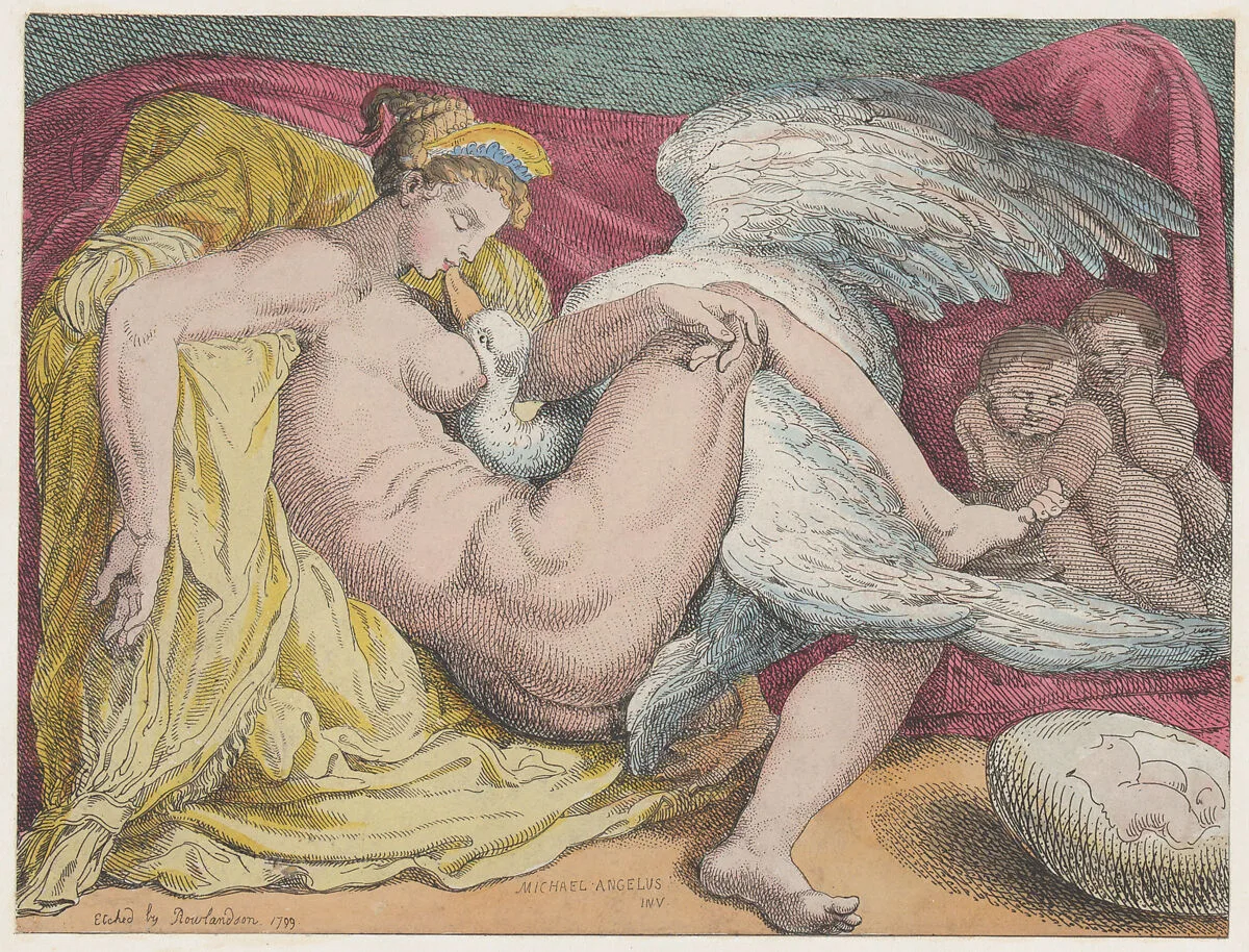 Leda and the Swan — Thomas Rowlandson|Michelangelo Buonarroti