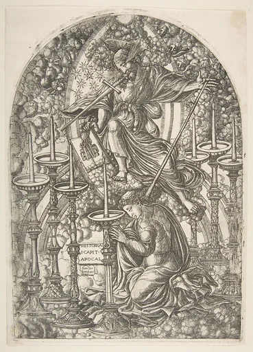 Saint John sees Seven Gold Candlesticks, from the Apocalypse