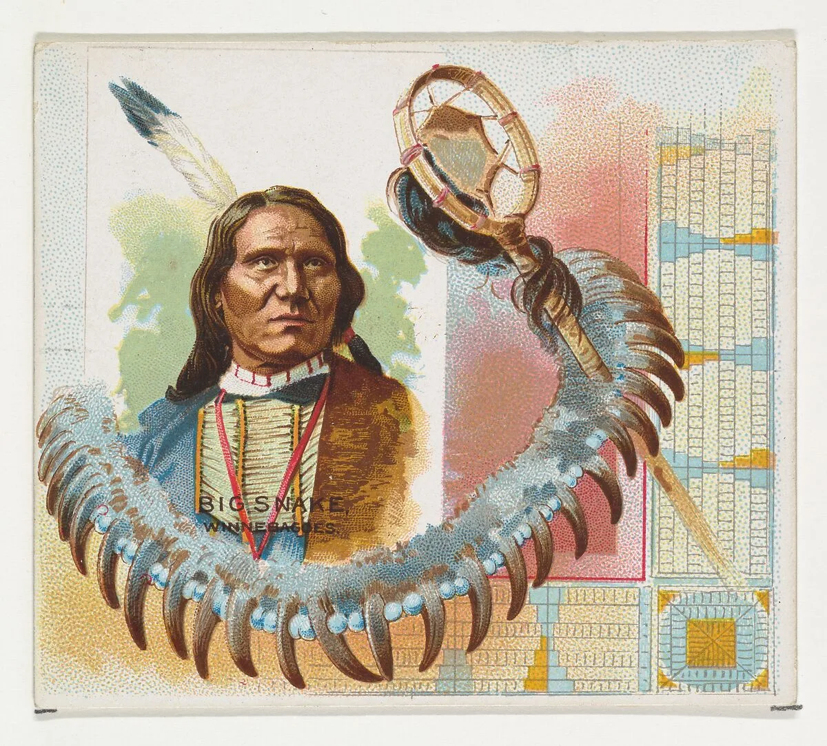 Big Snake, Winnebagoes, from the American Indian Chiefs series (N36) for Allen & Ginter Cigarettes — Allen & Ginter