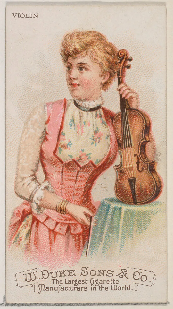 Violin, from the Musical Instruments series (N82) for Duke brand cigarettes — W. Duke, Sons & Co.|Schumacher & Ettlinger
