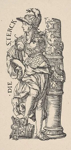 Fortitude (Die Sterck), from The Seven Virtues, in Holzschnitte alter Meister gedruckt von den Originalstöcken der Sammlung Derschau im besitz des Staatlichen Kupferstich-kabinetts zu Berlin — Hans Burgkmair|Max J. Friedländer|Kupferstichkabinett, Staatliche Museen zu Berlin|E. A. Seemann