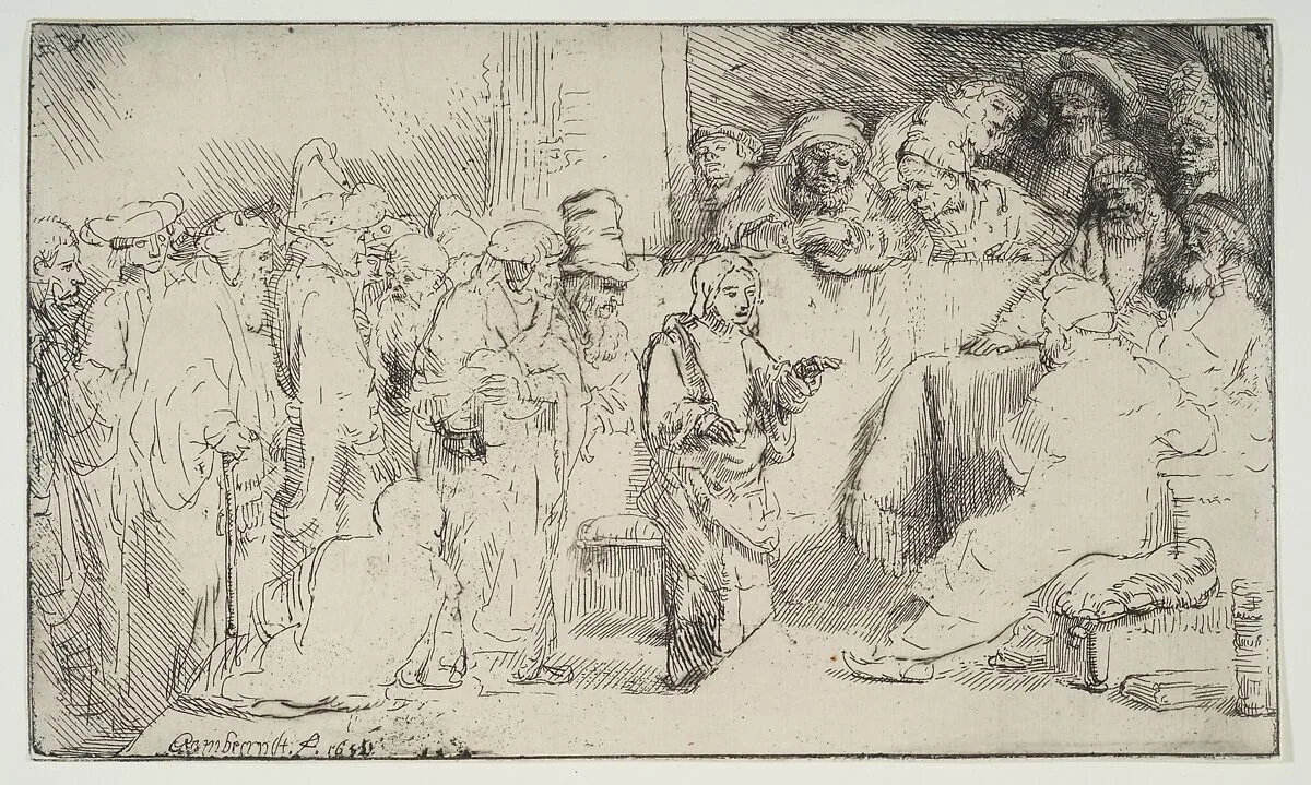 Christ Disputing with the Doctors; a sketch — Rembrandt (Rembrandt van Rijn)