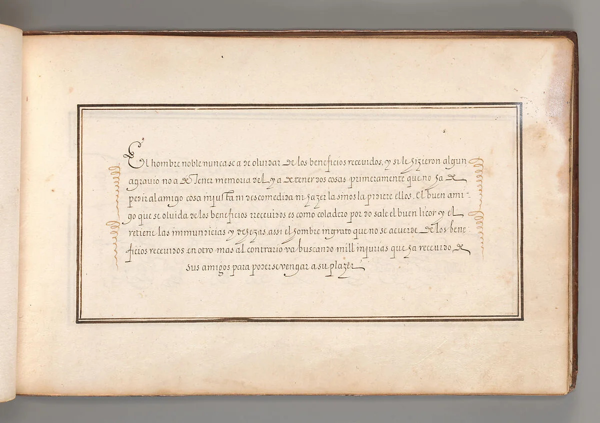 Calligraphic Exercise in Spanish — Anonymous
