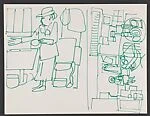 Study for "The Block" [lady and interior]