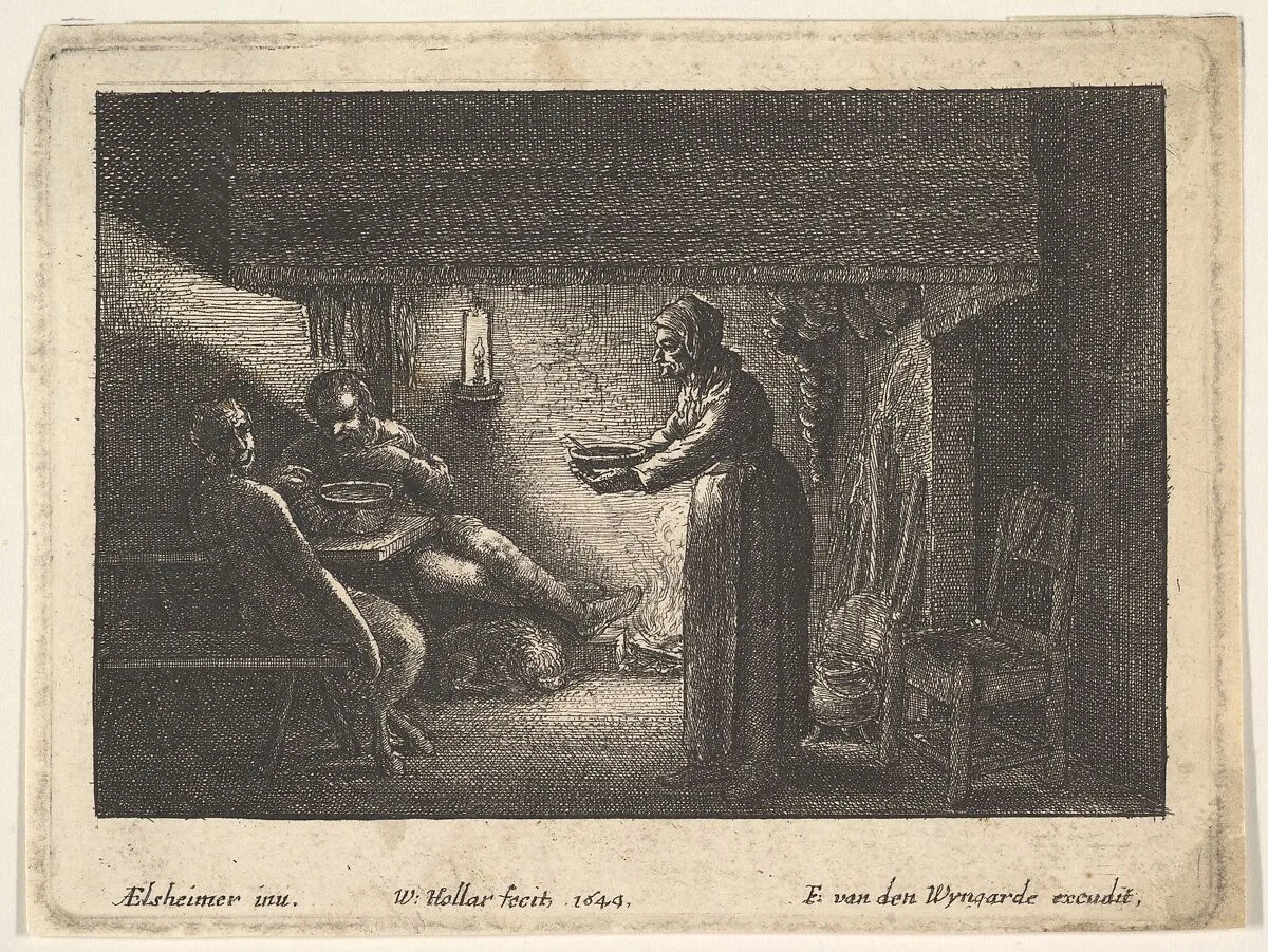 The satyr and the peasant — Adam Elsheimer|Wenceslaus Hollar