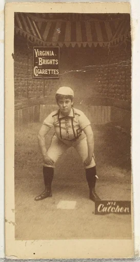 Catcher, from the Girl Baseball Players series (N48, Type 2) for Virginia Brights Cigarettes