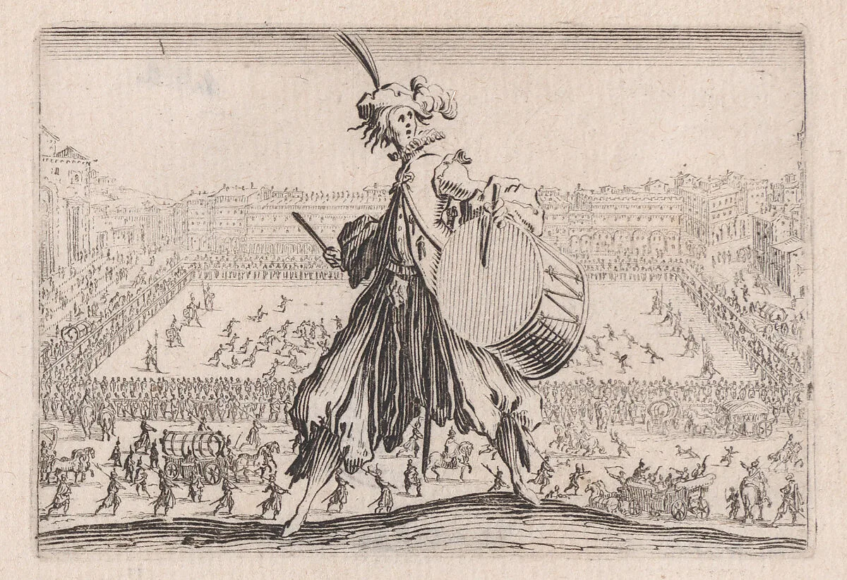 Le Jeu de Paume sur la Place Sainte-Croix, a Florence (The Tennis Game on the Piazza Santa Croce in Florence), from Les Caprices Series B, The Nancy Set — Jacques Callot|Lorenzo de' Medici