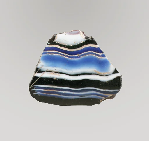 Glass mosaic ribbed bowl fragment