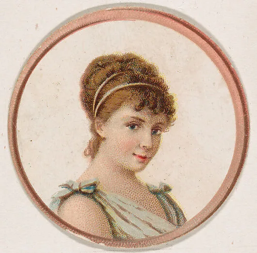 Portrait of woman, from the Novelties series (N228, Type 2) issued by Kinney Bros. — Kinney Brothers Tobacco Company