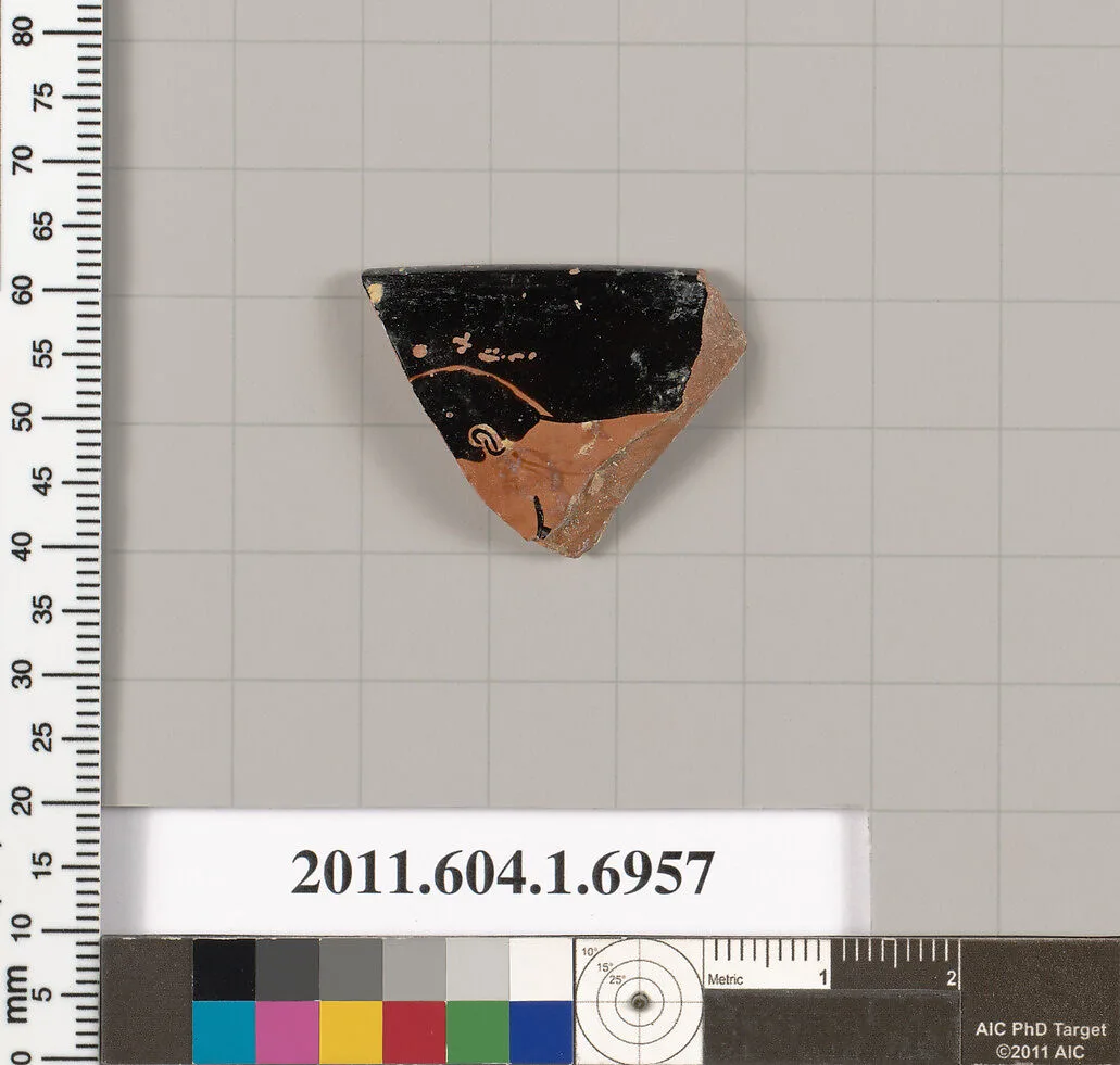Terracotta rim fragment of a kylix (drinking cup) — Unknown
