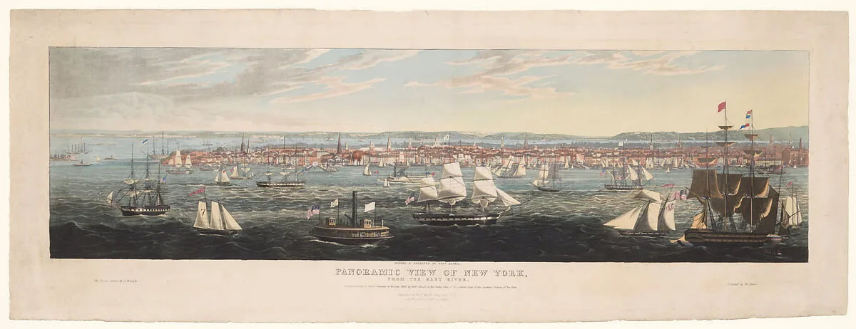 Panoramic View of New York, from the East River — Robert Havell Jr.|James Fulton Pringle|W. Neale|William A. Colman|Ackermann & Co., London|Robert Havell Jr.