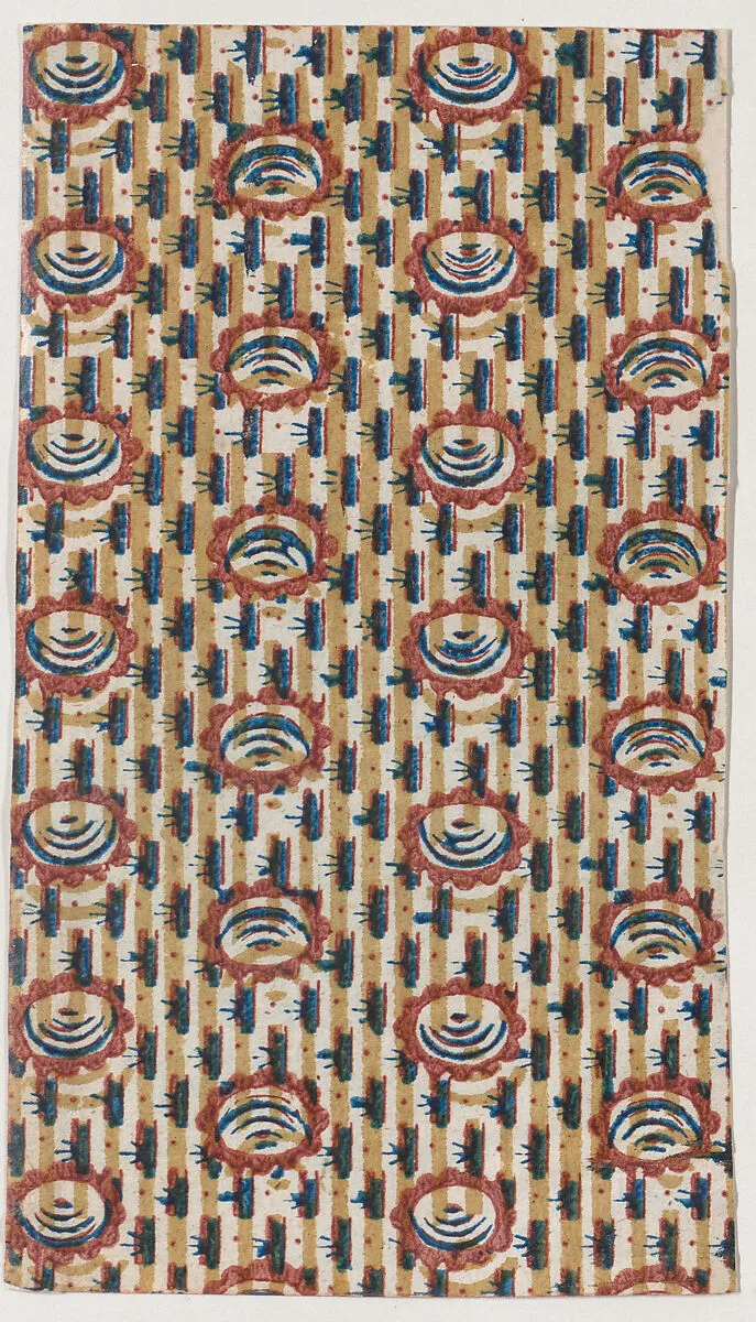 Sheet with abstract and stripe pattern — Anonymous