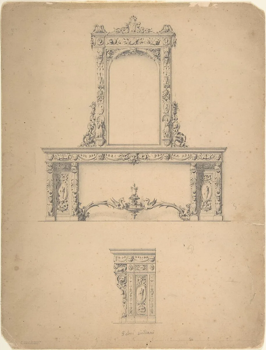 Design for a Mirror — Anonymous, Italian, 19th century
