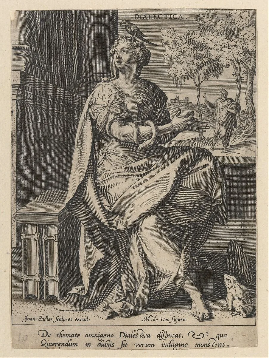 Dialectica from Seven Liberal Arts — Johann Sadeler I|Maerten de Vos