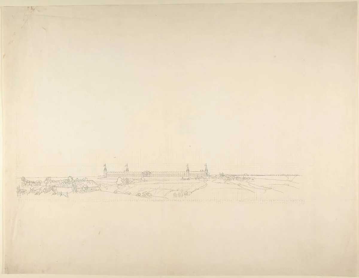 Landscape with a Large Building — Franz von Hauslab the Younger