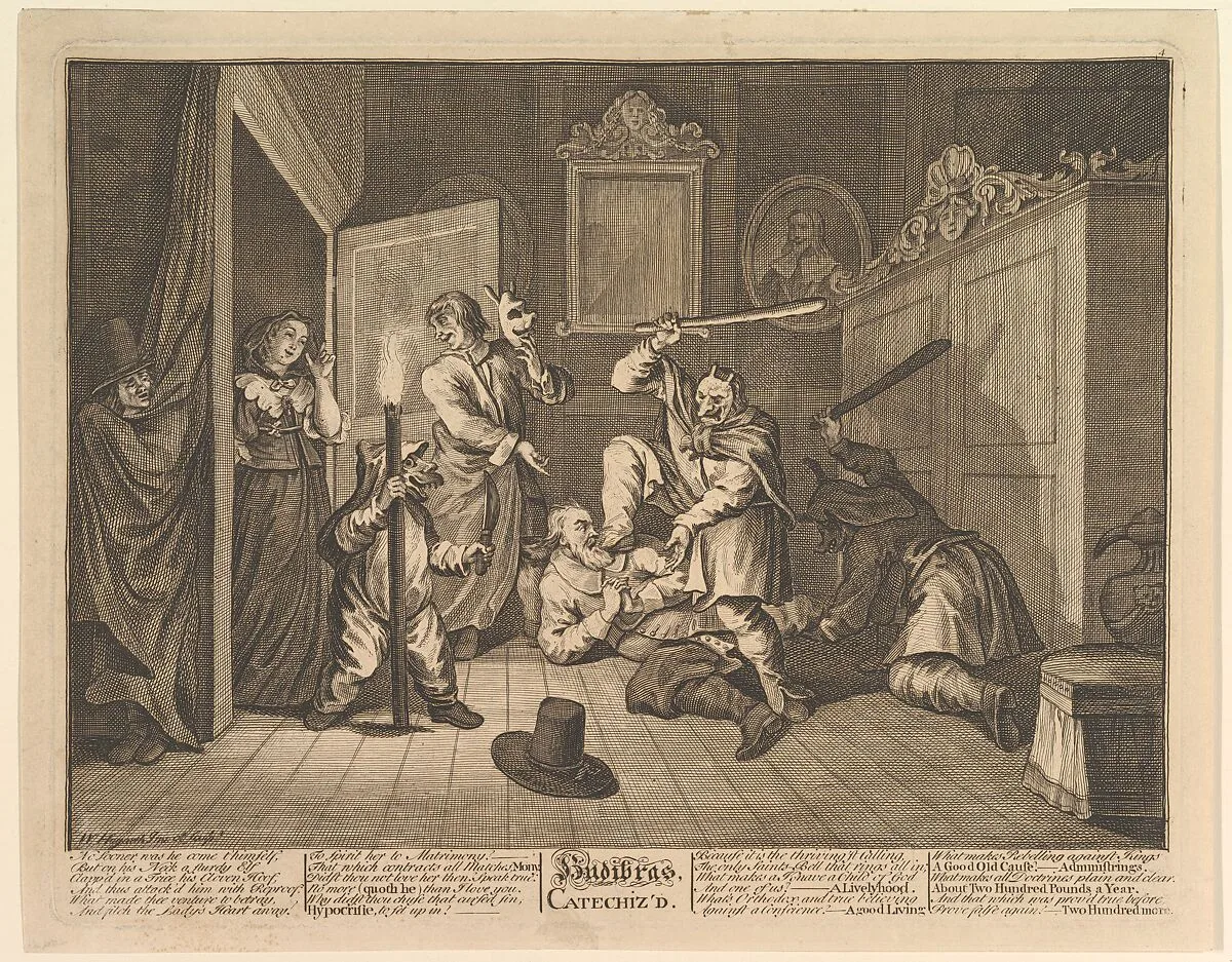 Hudibras Catechized (Twelve Large Illustrations for Samuel Butler's Hudibras, Plate 9) — William Hogarth|Samuel Butler