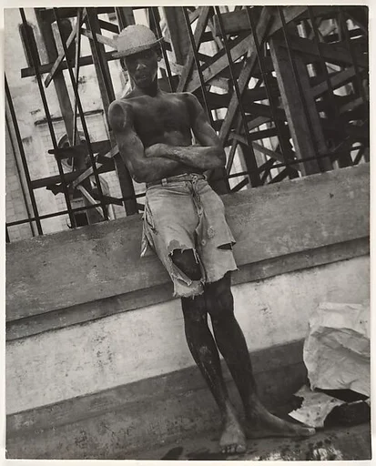 [Shirtless Young Man Wearing Ripped Shorts, on Street, Haiti]