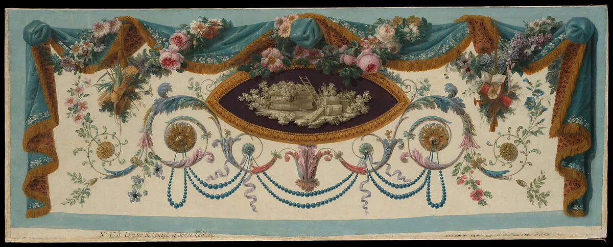 Cartoon for the Back of a Tapestry Settee — French Painter