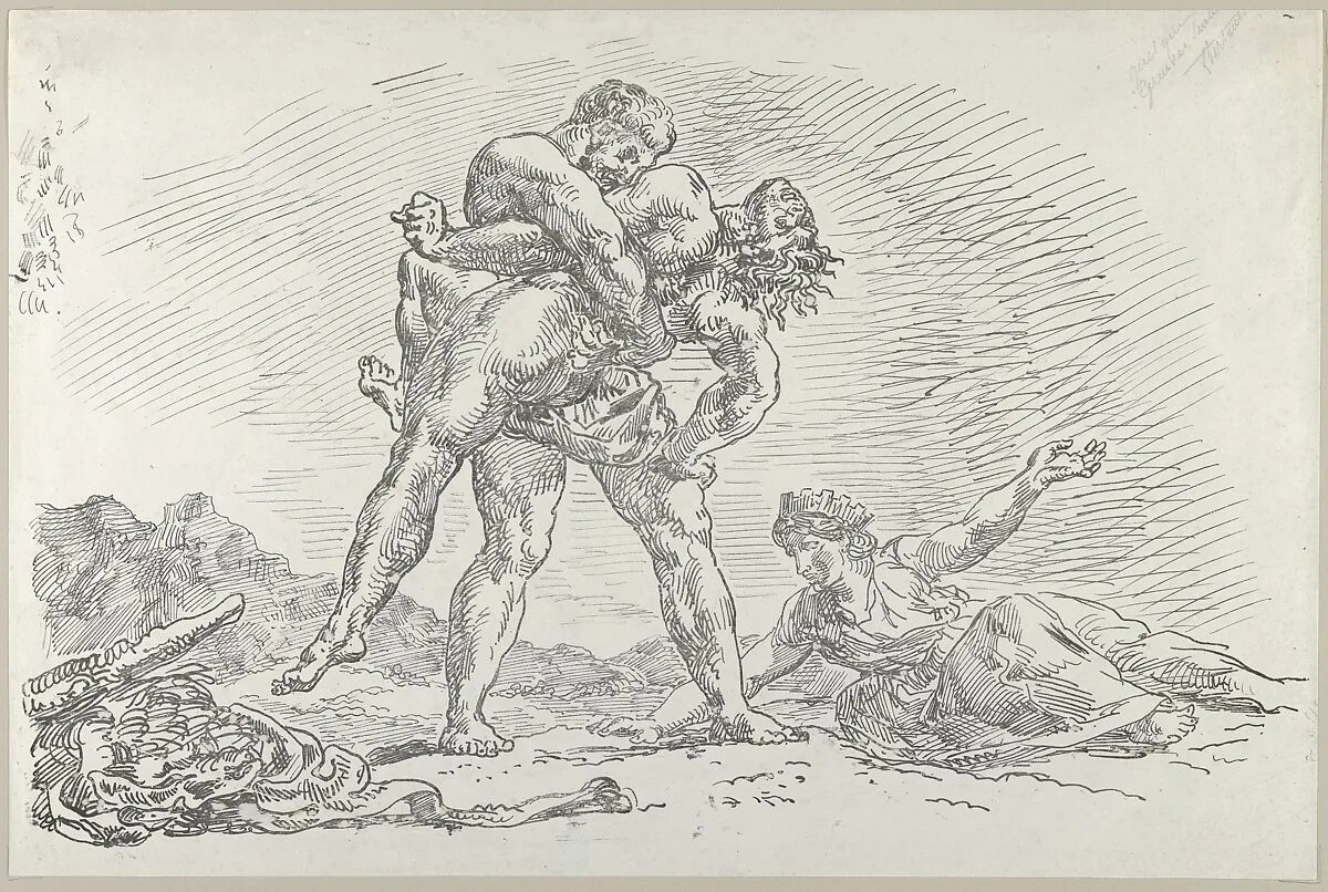 Hercules and Antaeus — Eugène Delacroix