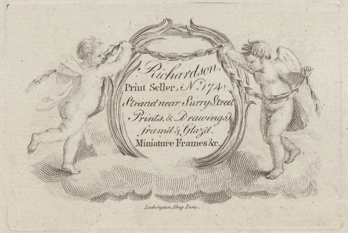 Trade Card for William Richardson, Print Seller — Anonymous, British, 18th century