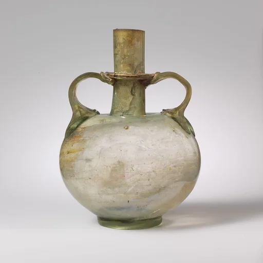 Glass bottle with two handles