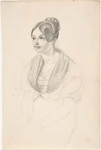 Portrait of a Young Woman; verso: Sketch of a Young Woman with her Hands Resting on a Table