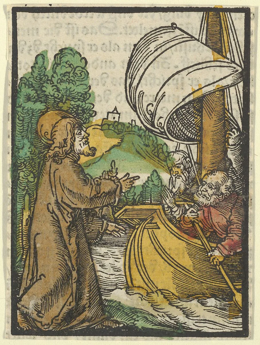 Christ Calming the Storm on Lake Tiberias, from Das Plenarium — Hans Schäufelein|Adam Petri