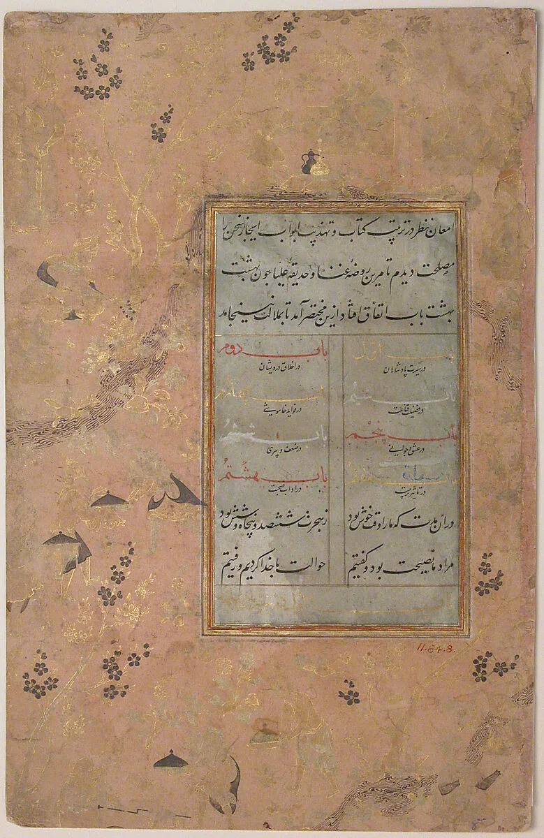 Page of Calligraphy from an Anthology of Poetry by Sa`di and Hafiz — Sa'di|Hafiz|Sultan 'Ali al-Mashhadi