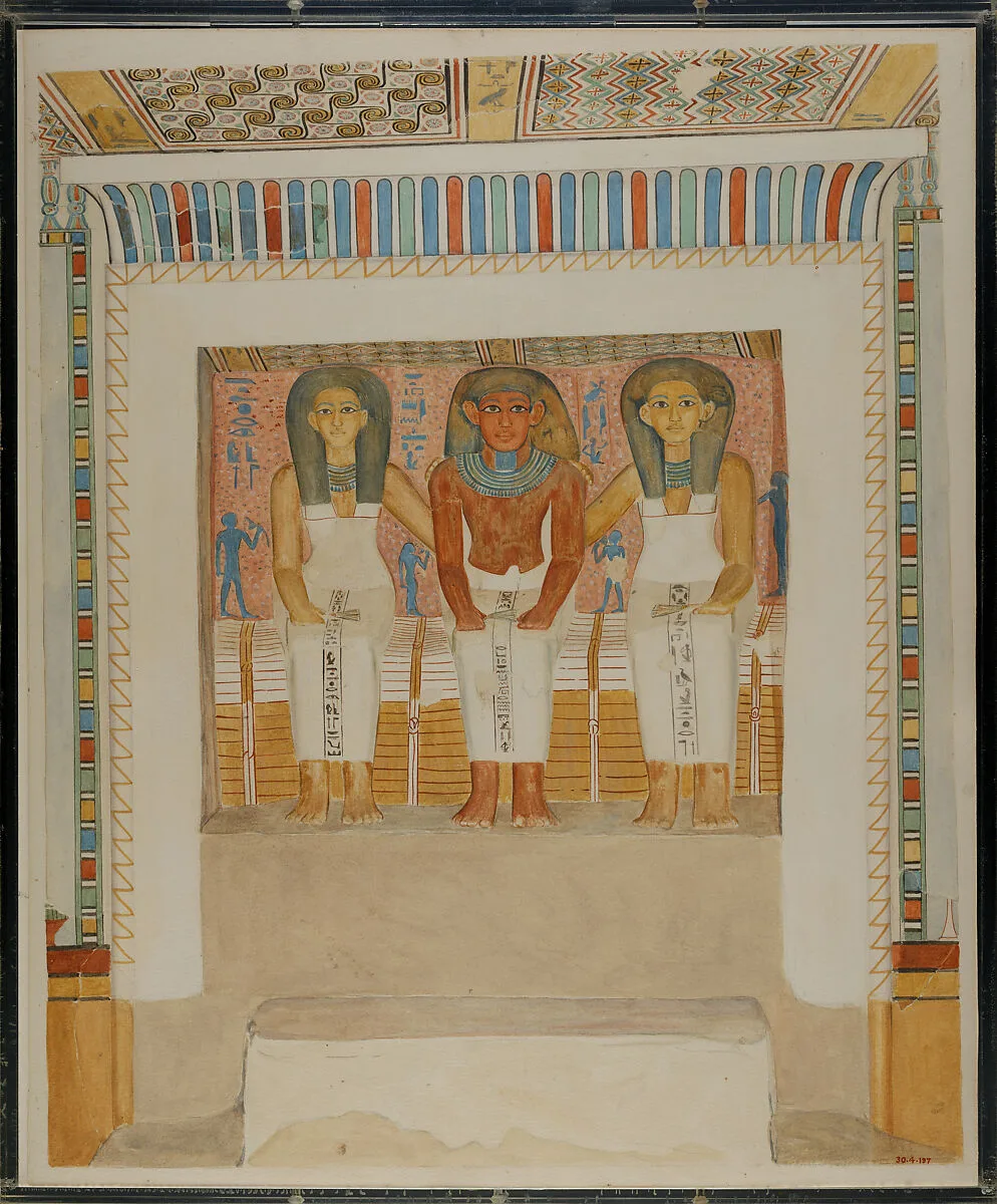 Seated Figures in a Niche, Tomb of Tjay — Charles K. Wilkinson