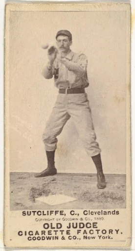 Elmer Ellsworth "Sy" Sutcliffe, Catcher, Cleveland, from the Old Judge series (N172) for Old Judge Cigarettes