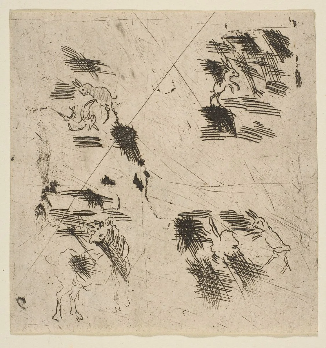 Study with Brigands (Upper Section) — Claude Lorrain (Claude Gellée)