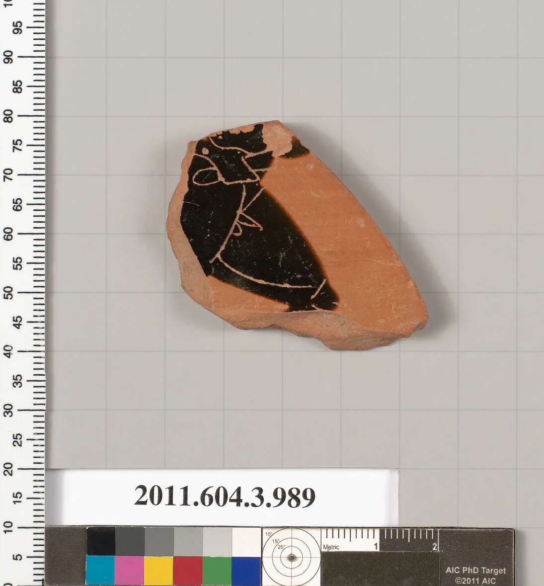 Terracotta fragment of a lekanis lid (covered dish) — Unknown