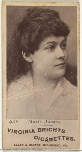 Card 438, Marie Janson, from the Actors and Actresses series (N45, Type 1) for Virginia Brights Cigarettes