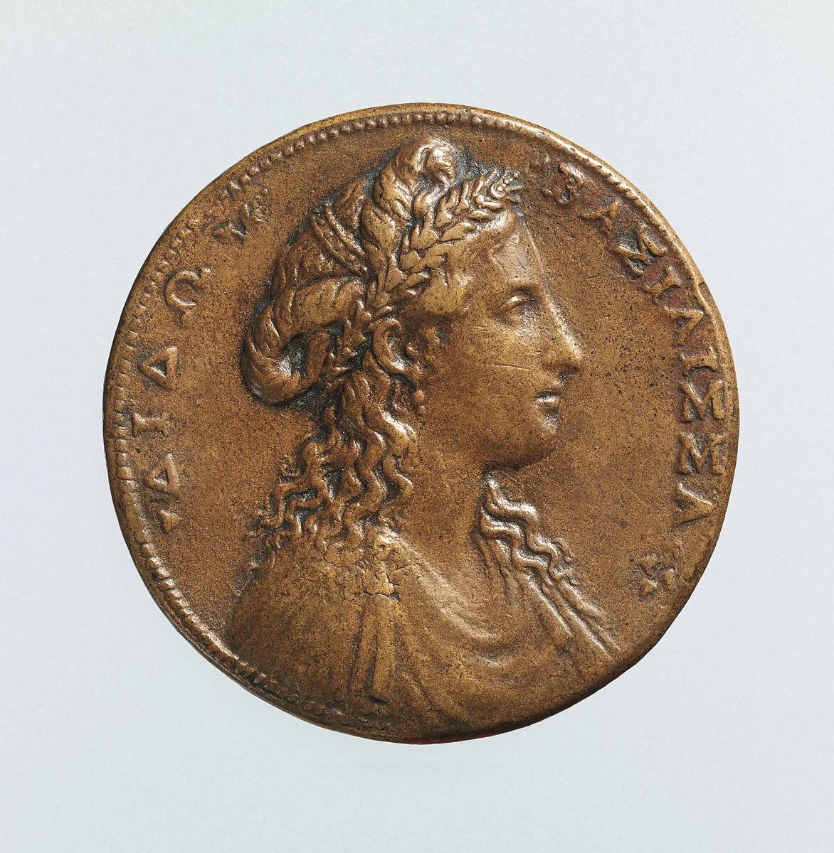 Portrait medal of Dido, Queen of Carthage (obverse); A View of Carthage (reverse) — Alessandro Cesati
