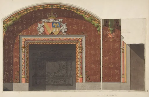 Design for the decoration of the fireplace in the library of the Chateau de Mouchy