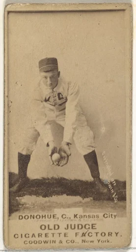 James Augustus "Jim" Donahue, Catcher, Kansas City Cowboys, from the Old Judge series (N172) for Old Judge Cigarettes