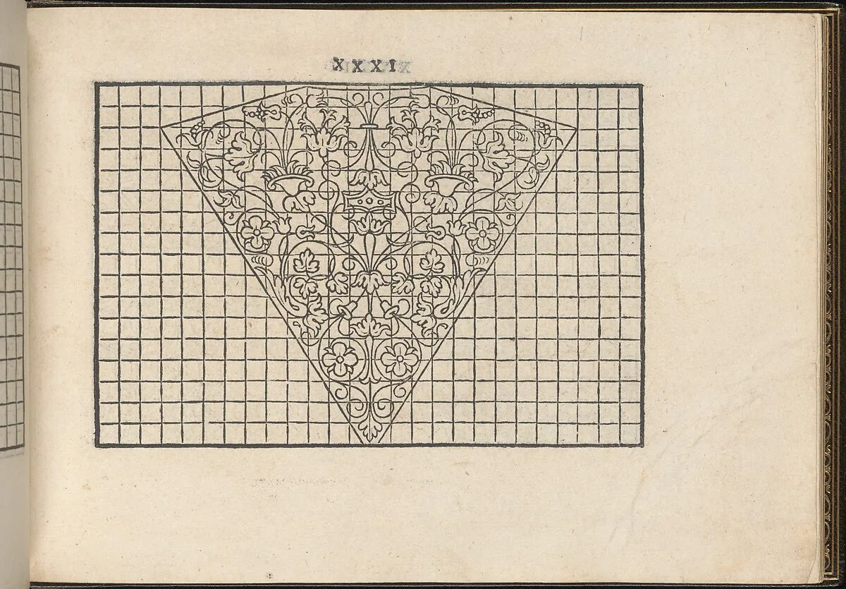 La Vera Perfettione del Disegno di varie sorti di recami, page 16 (recto) — Giovanni Ostaus|Giuseppe Salviati (Giuseppe Porta, called Il Salviati)