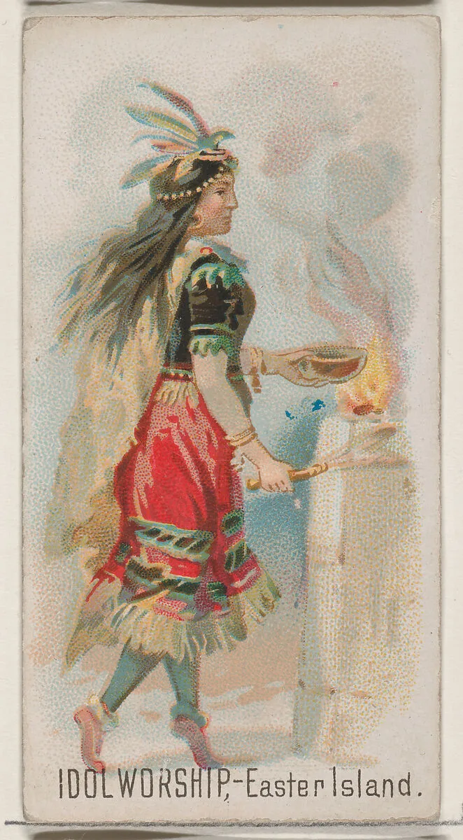 Idol Worship, Easter Island, from the Holidays series (N80) for Duke brand cigarettes — W. Duke, Sons & Co.|George S. Harris & Sons