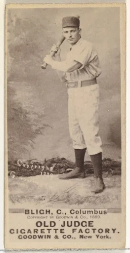 Edwin Forrest "Ned" Bligh, Catcher, Cleveland, from the Old Judge series (N172) for Old Judge Cigarettes